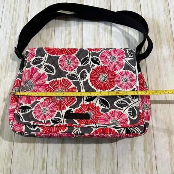 Vera Bradley Cheery Blossoms Large Quilted Laptop Messenger Bag & Wallet NWT - Picture 10 of 16